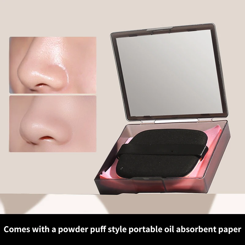 100PC bambusowe bibułki z lustrem pochłaniające pot makijaż Puff odświeżające przenośne zestawy narzędzi do kontroli oleju olejek do twarzy