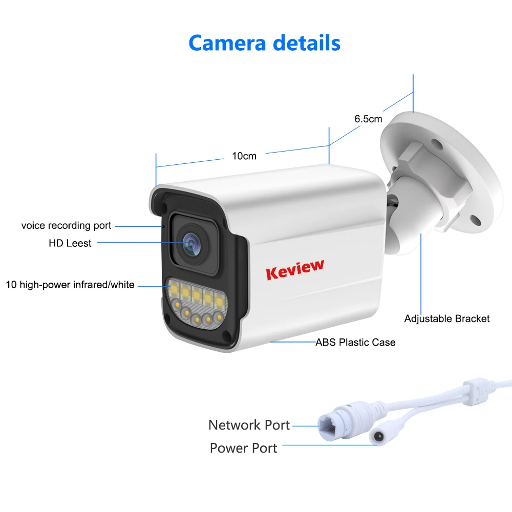 4K Poe Video Surveillance Camera IP Onvif Audio 48V POE Or DC 12V 4MP 8MP Night Vision Bullet WaterProof security camera for NVR