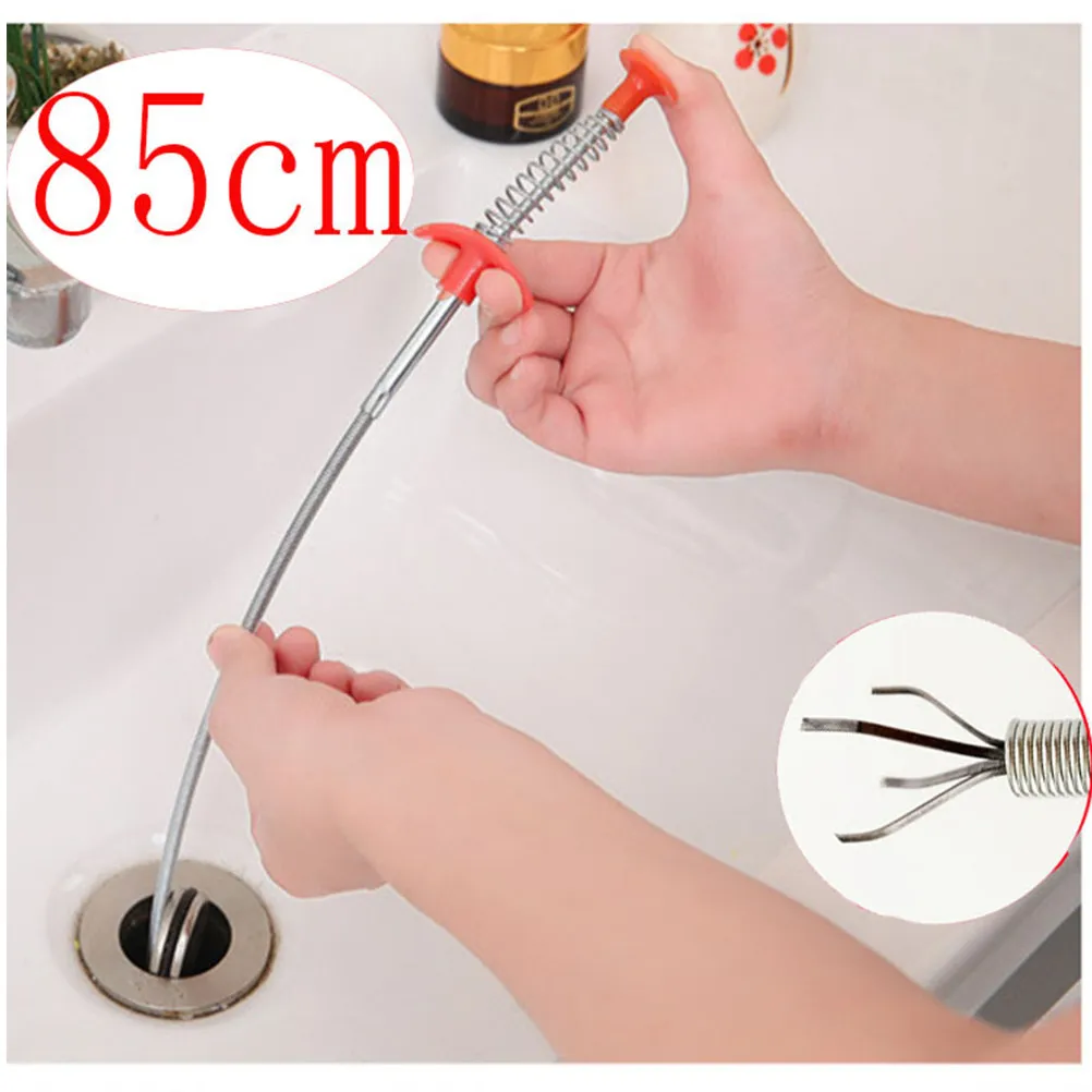 4Pcs Pipe Retriever Drain Dredging Tool Flexible Spring Four Claw Drain Cleaner Suitable Sink Kitchen Bathroom