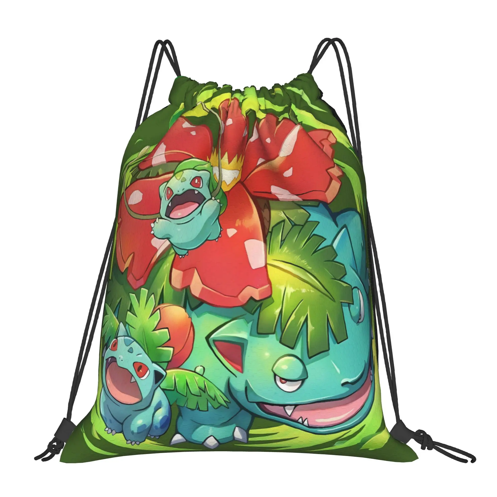 Bulbasaur Giant Flower Manga Drawstring Bag  YSK Fashion Foldable Sackpack String Bags Men Outdoor Beach Backpacks