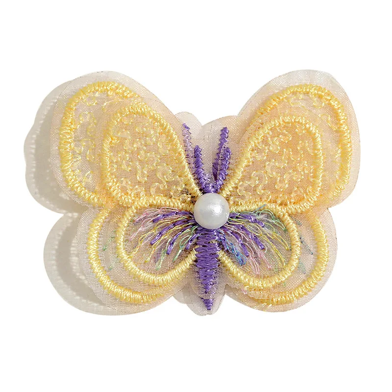 200Pcs Cute Exquisite Two Layers Butterfly for DIY Clothes Hat Shoes Patches Accessories Headwear Hair Clips Decor