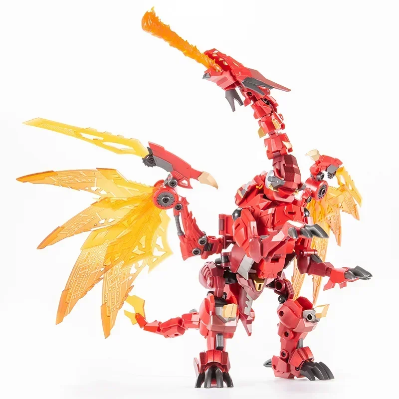 Auf Lager, verwandelndes Spielzeug, JinBao Mini Flame Dragon 8871, rotes Robotermodell, Action-Puppenfiguren, Sammlung, Geschenke, Anime