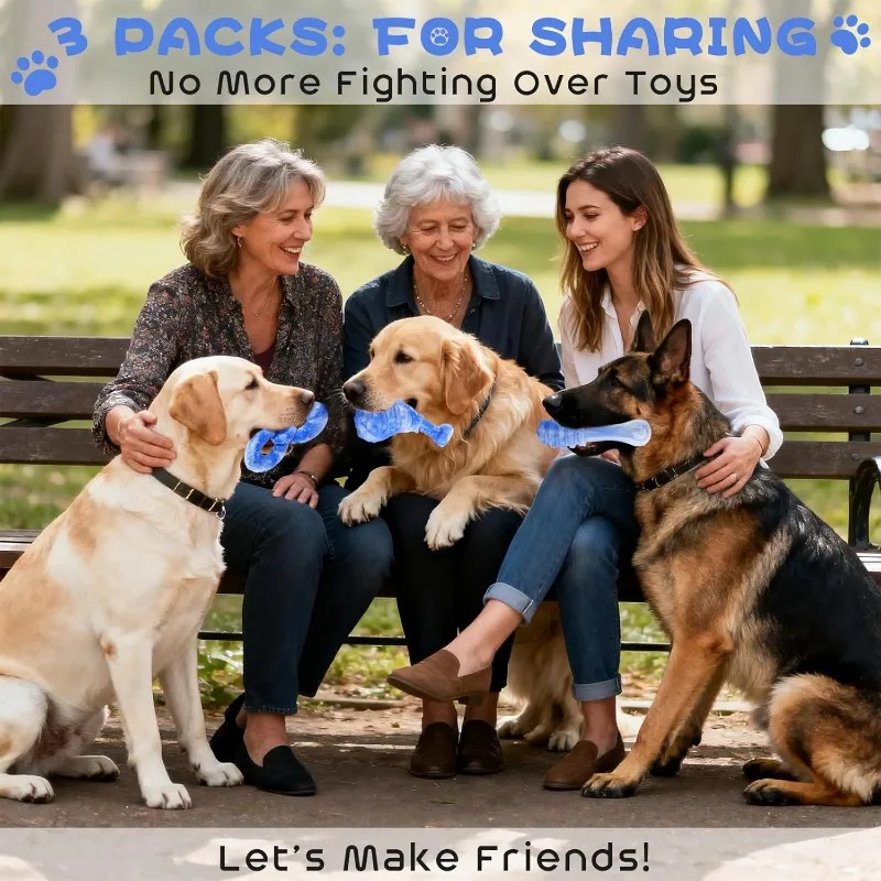 3 عبوات من ألعاب مضغ الكلاب غير القابلة للتدمير، ألعاب متينة بنكهة لحم الخنزير المقدد للمضغ العدوانية بجميع المقاسات #6