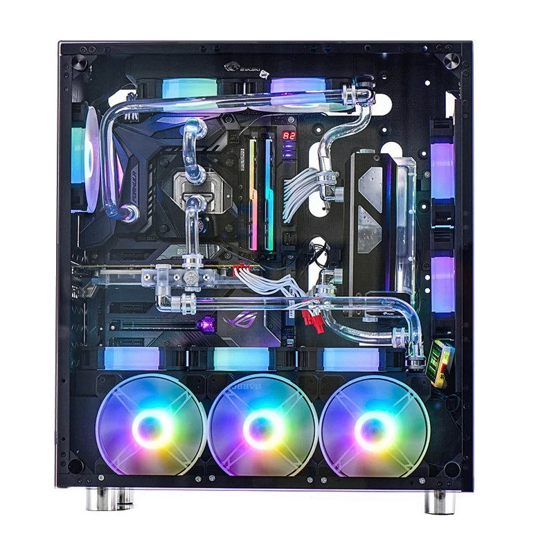 Split‑Style ATX Desktop Computer Shell, Aluminum Housing, Glass Side Window, Air / Water Cooling Gaming Empty Host Case