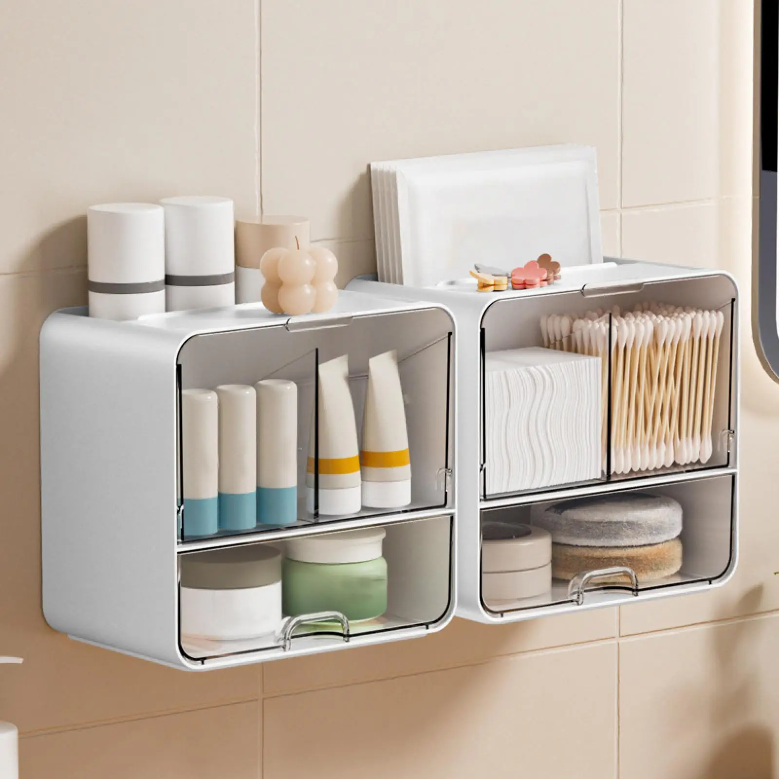 

Cotton Pad Storage Box Cotton Swab Box Toilet Storage Box Qtip Holder Dispenser for Toothpick Home Living Room Countertop