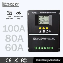 MPPT 100A 80A 60A 12V/24V/36V/48V regolatore di carica solare strumenti caricabatterie doppio USB piombo acido batteria al litio LCD caricabatterie rapido