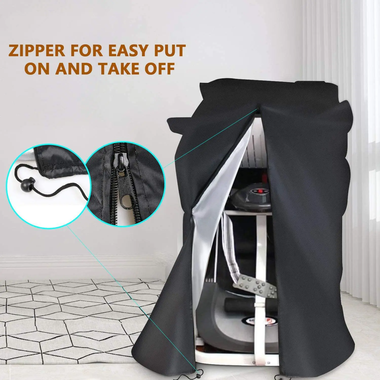 1 piece folding treadmill dust cover, 210D Oxford cloth. 5 sizes, suitable for covering most models.