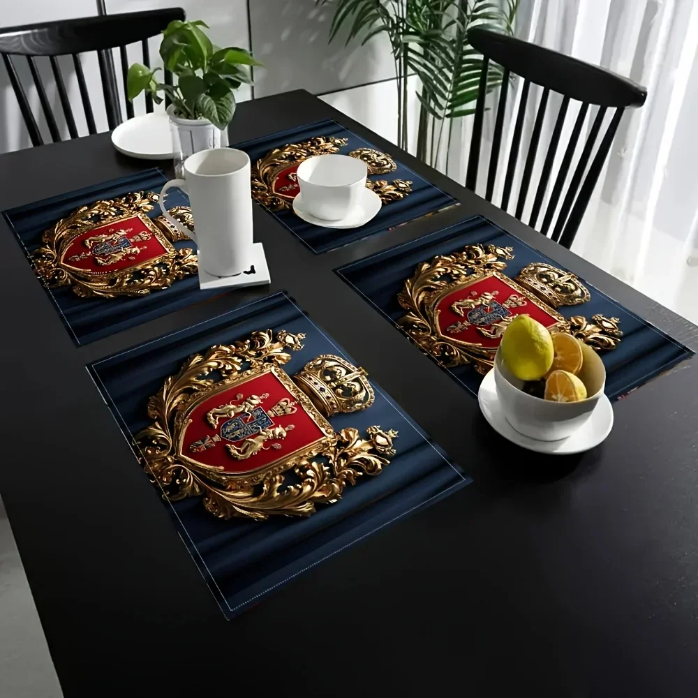 4pcs British Royal Crest Placemats – 12x18