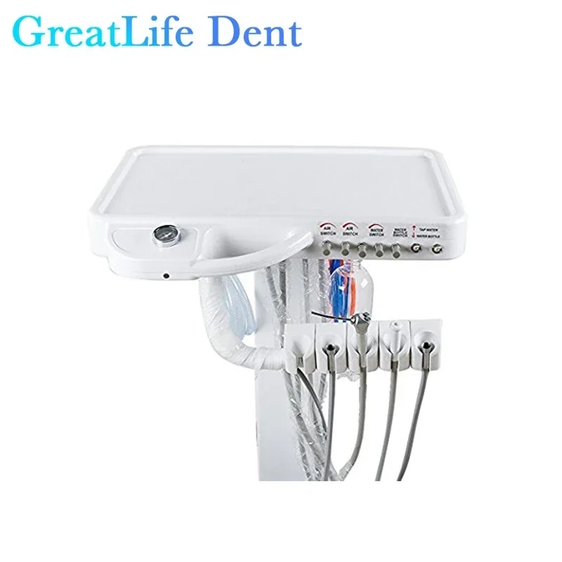 GreatLife Dent Mobile Cart Equipment Mobile Portable 4 Hole 2 Hole Dental Delivery Dental Portable Unit Portable Dental Unit