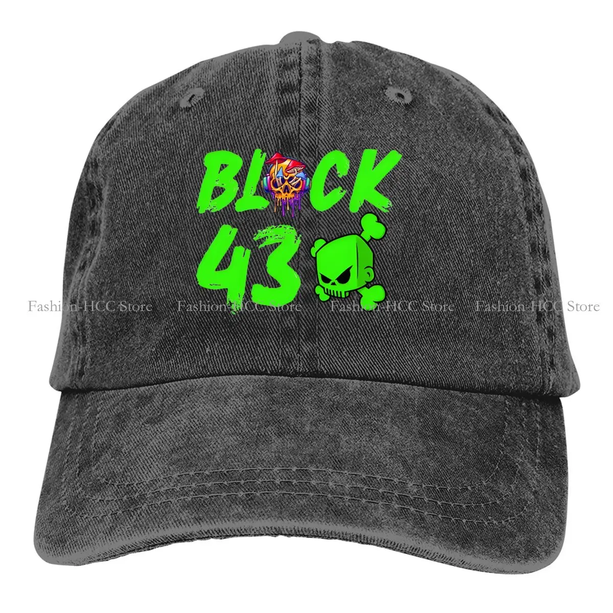 Washed Men's Baseball Cap Green Mushroom Trucker Snapback Caps Dad Hat Ken Block 43 Golf Hats