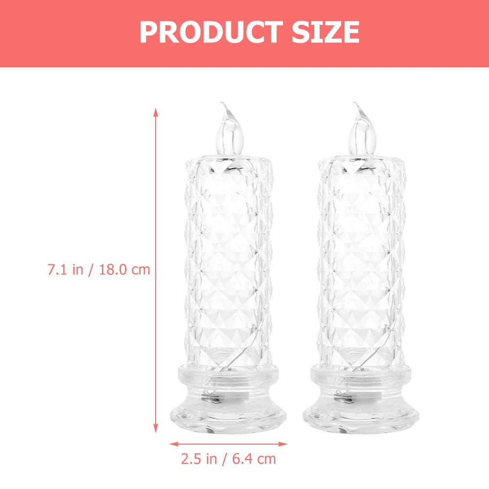 Velas eléctricas sin llama, luz romántica para el Día de San Valentín, dormitorio, decoración del hogar, velas eléctricas, 2 uds.