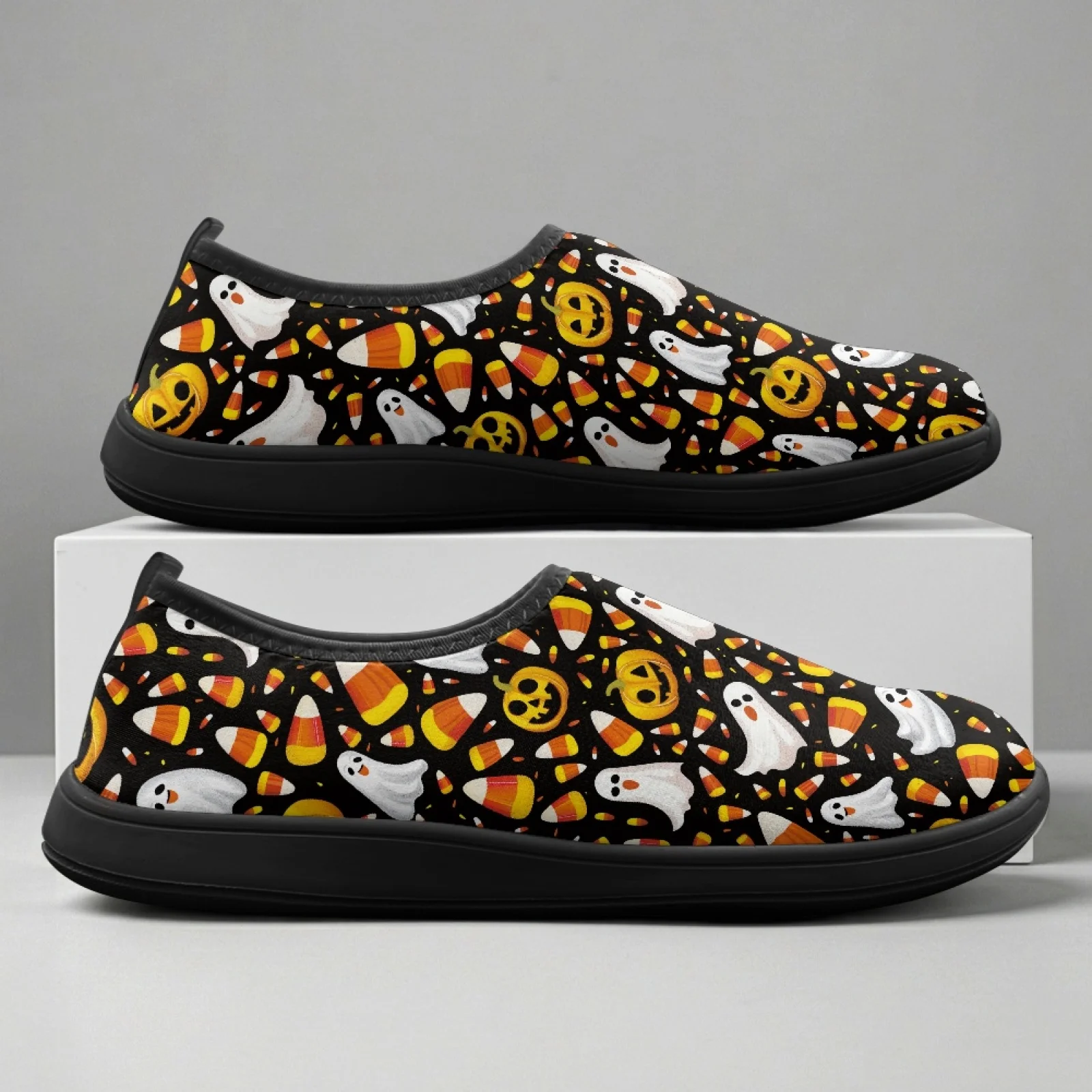 PENSTROLL Lightweight Walking Sneakers Slip On Athletic Shoes for Spring Men Halloween Ghost New Trend