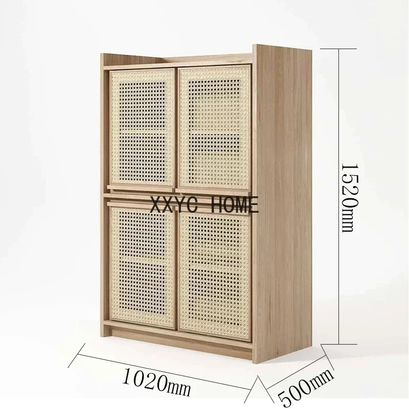

Sili Style Solid Wood Rattan Chest of Drawers Storage Cabinet B & B Household Bedroom Locker Log Style