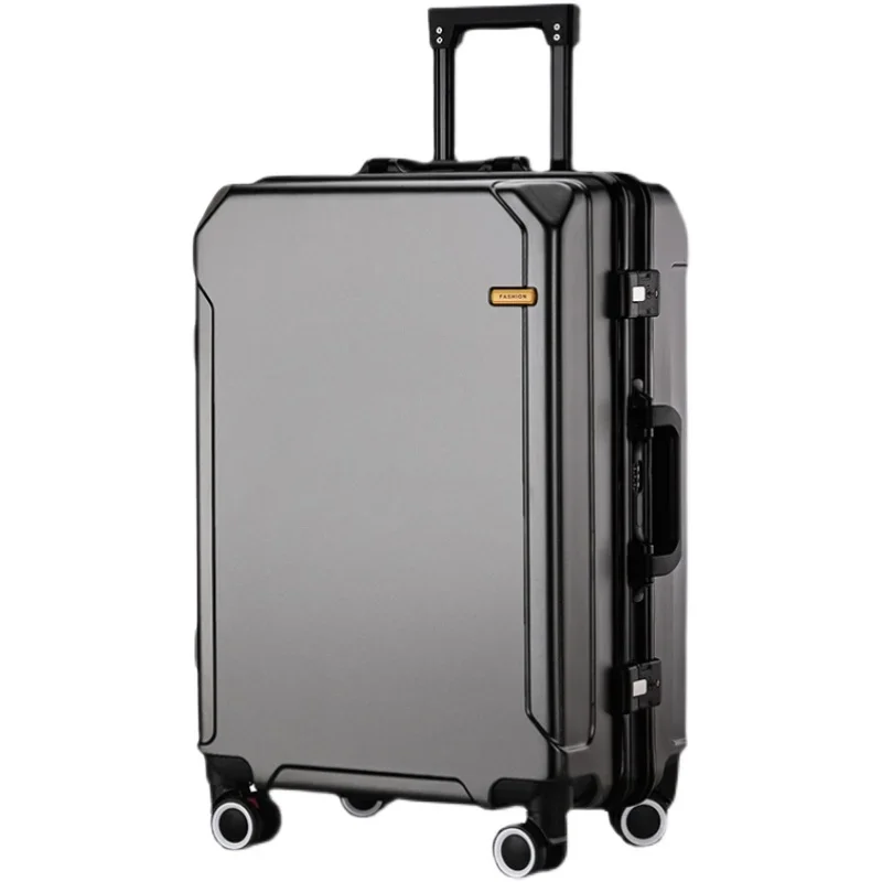 

College student zipper trolley case ABS+PC aluminum frame luggage ultra-light mute universal wheel suitcase with USB socket