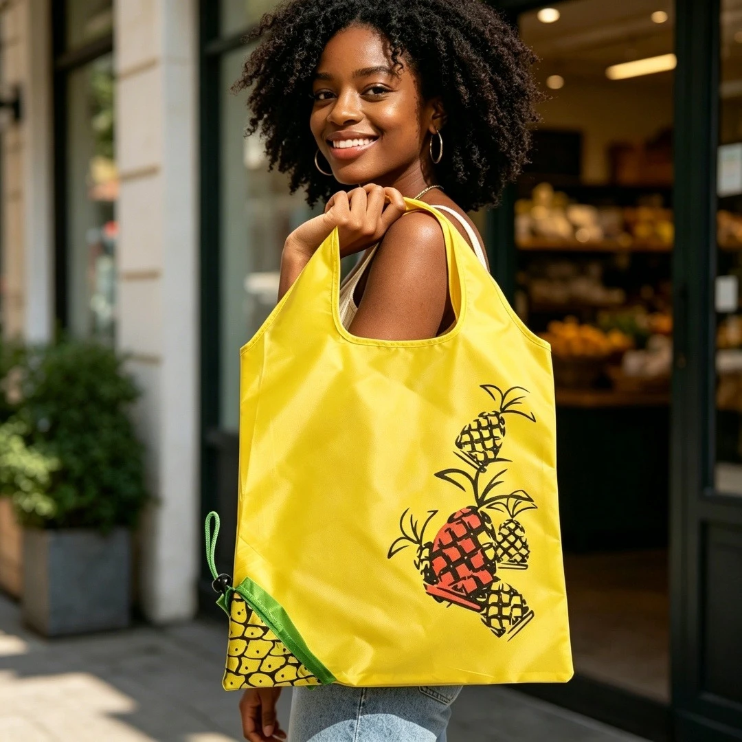 Foldable Fruit Bags-Reusable Produce Bags for Strawberries Pineapples Grapes Eco-Friendly Shopping Bags