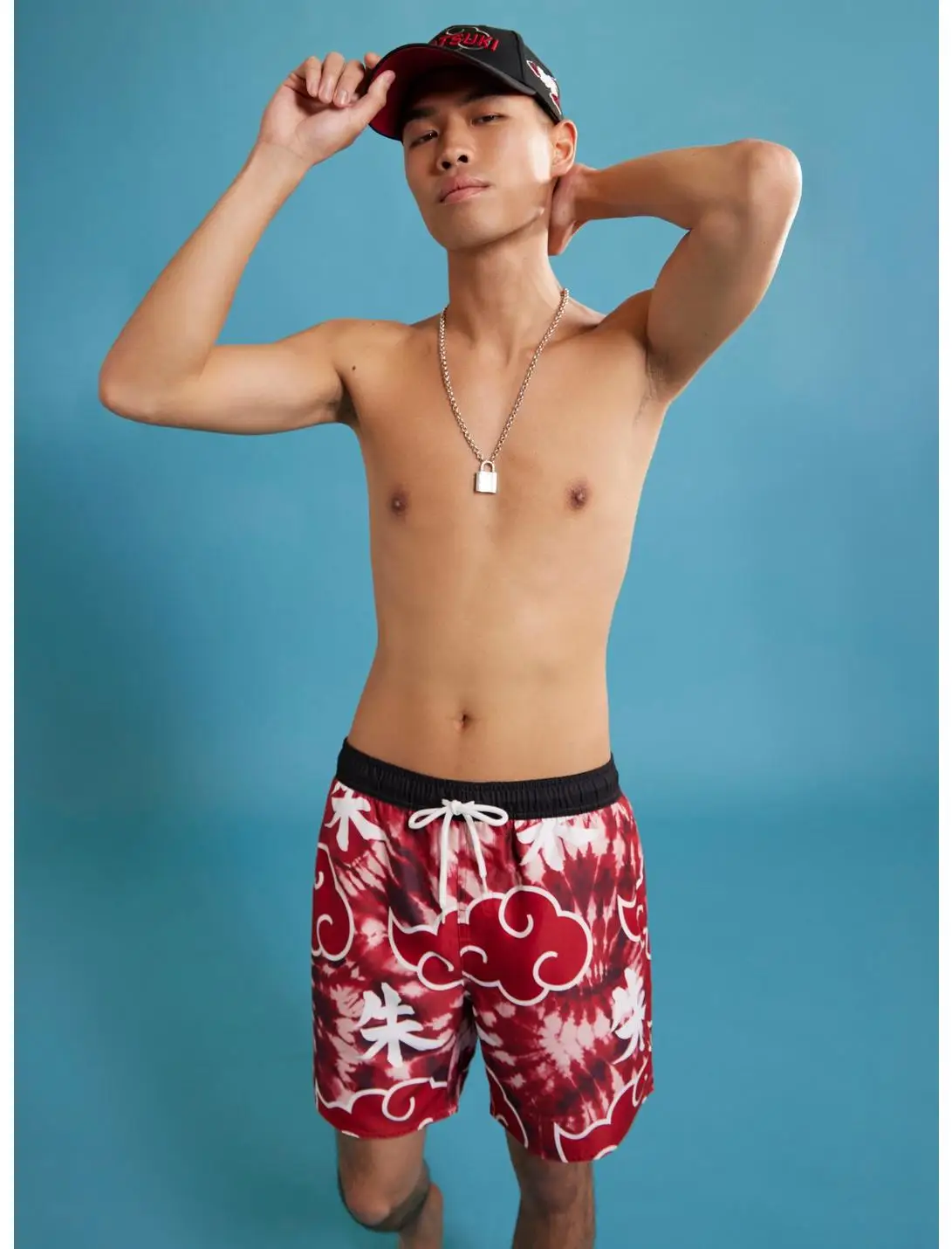 24/25 New limited edition Harajuku Shorts Quick Drying beach shorts Naruto Shippuden Akatsuki Cloud Tie-Dye Swim Trunks