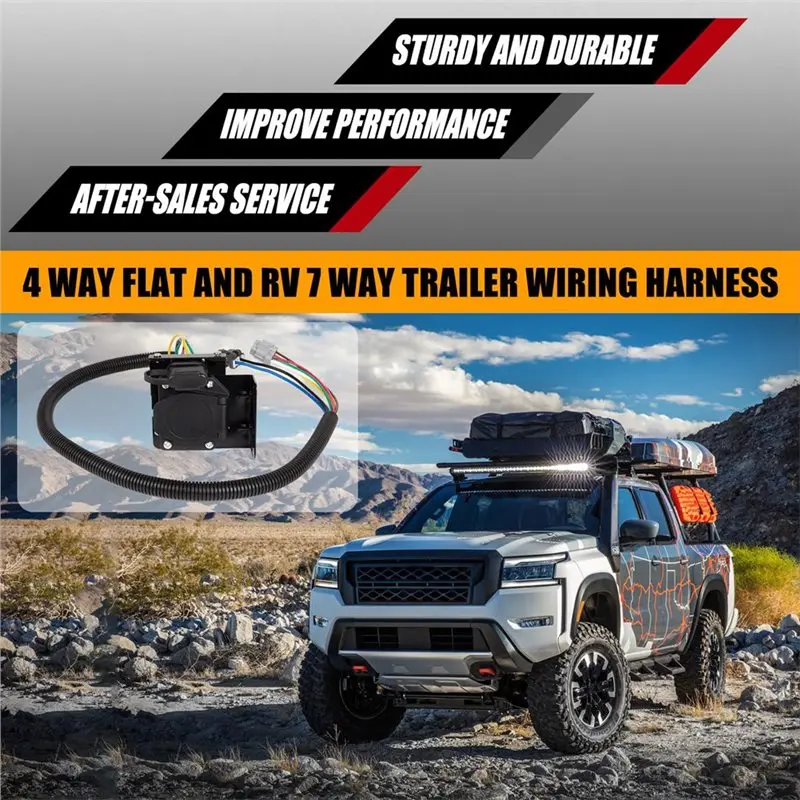 【AC77 Top !! 】Trailer Wiring Harness 4 Way Flat And RV 7 Way For Nissan Frontier 2005-2025 Xterra 2005-2015 Suzuki Equator