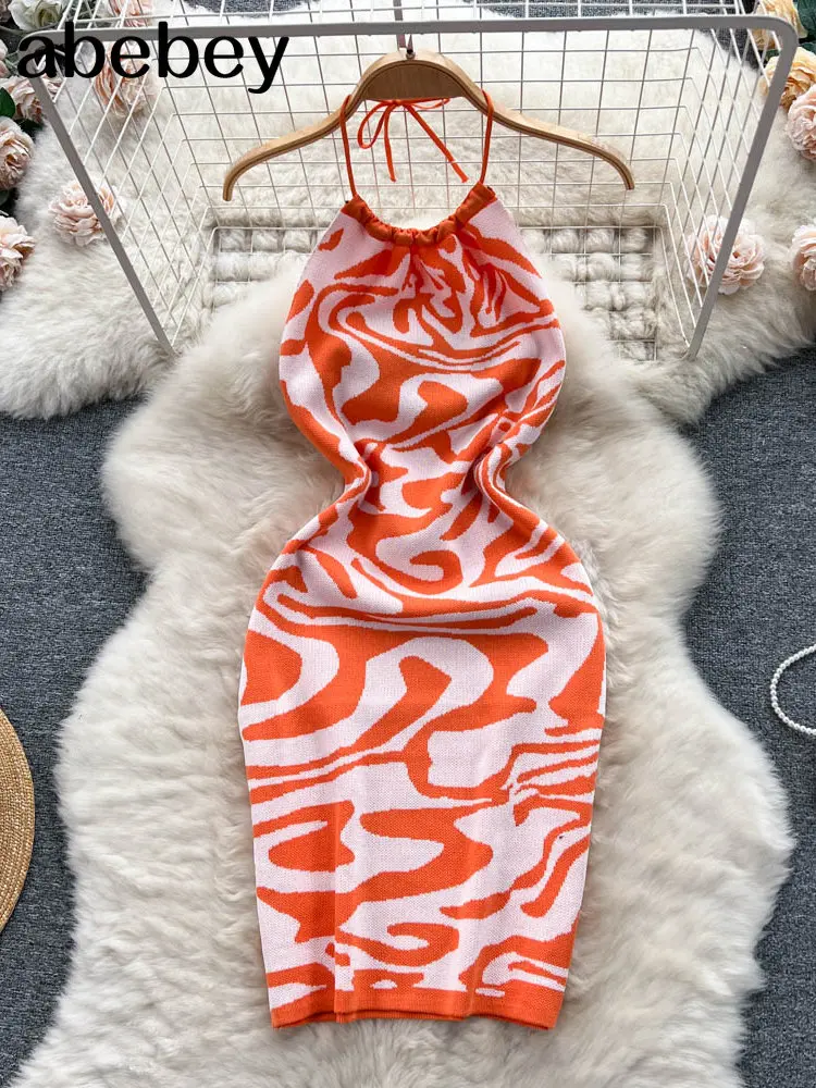 Vestido de tubo con cuello redondo para mujer, vestido Sexy de punto elástico estilo Kpop Vintage, manga sin mangas, 2023