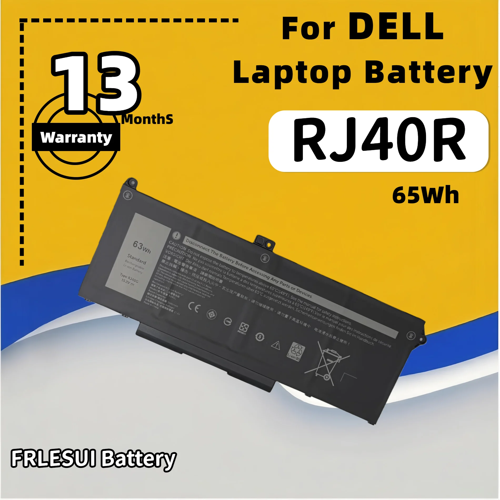 FRLESUI For Latitude 14 5420 15 5520 Precision 15 3560 075X16 Series Notebook RJ40G  Laptop Battery  13 months warranty