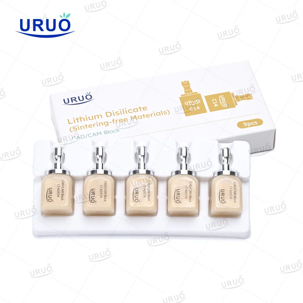10/5PCS Dental Lithium Disilicate Blocks Without Sintering Instant Restoration Material C14 Emax Cube CAD/CAM Glass Ceramic