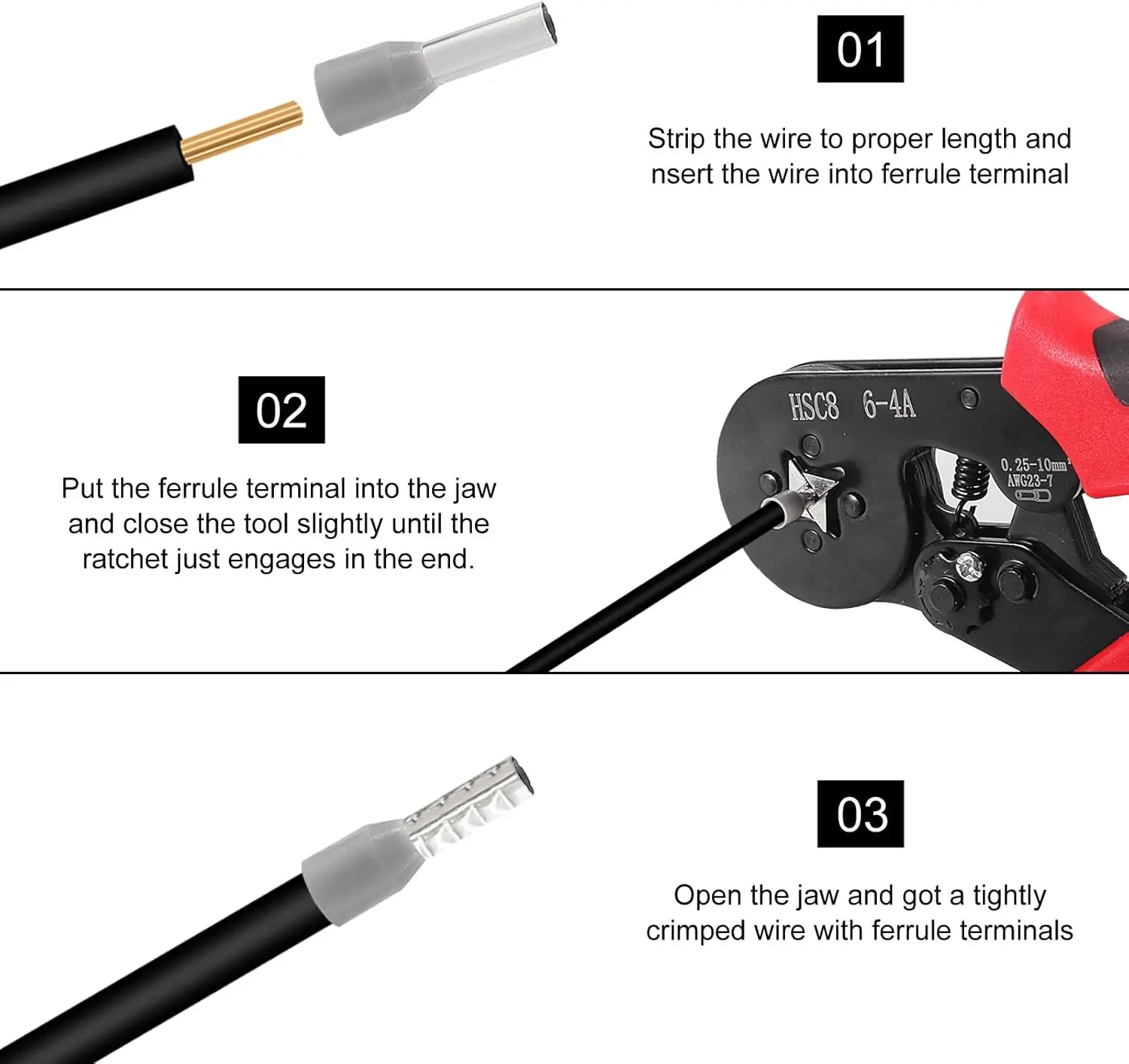 Crimpzangen-Set, selbstverstellbares Ratschen-Draht-Crimpzangen-Set, Crimpzangen-Set mit 800 Stück Drahtklemmen, Crimpverbinder