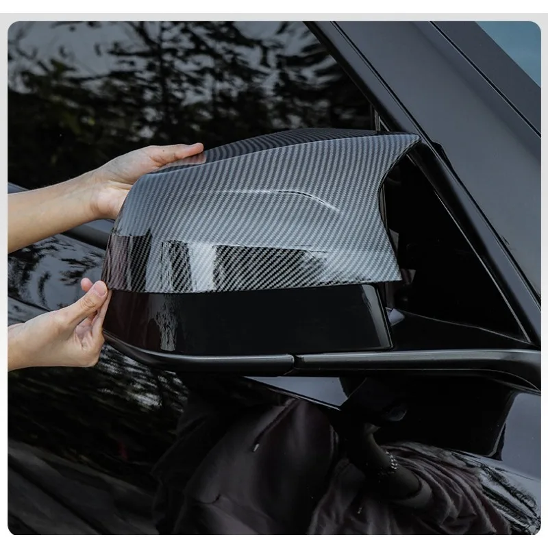 Rearview Mirror Cover for Tesla Model Y 2021-2024 Bull Horn Rear View Mirror Protective Shell Cyber Car Modification Accessories