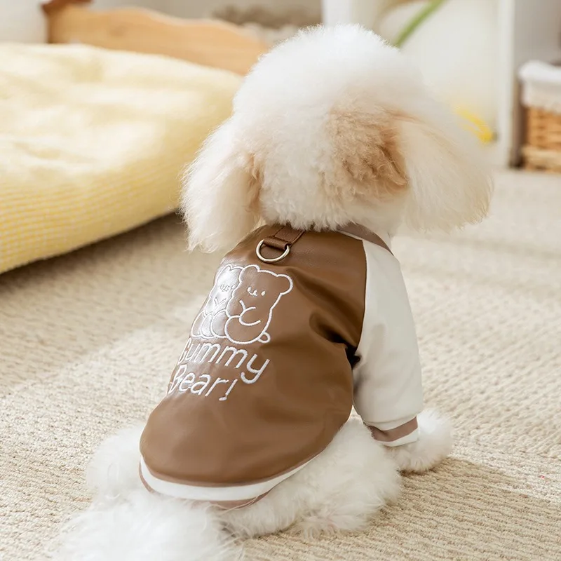 Sports Wind Dog Baseball Clothing Winter New Puppy Clothes Teddy Two Legs Cotton Pet Clothes Bichon Fashion Cardigan