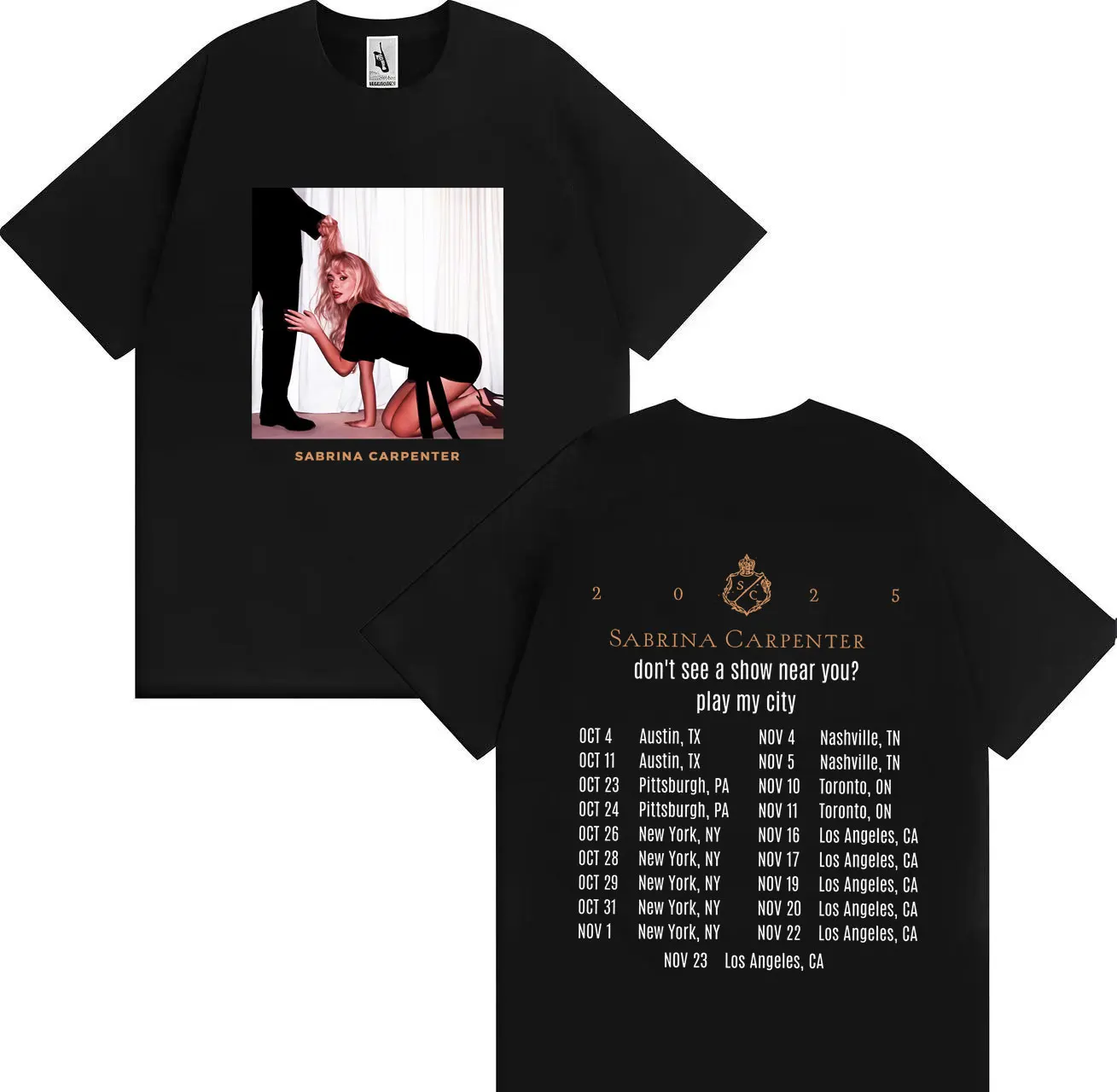 

2025 Sabrina Carpenter Graphics Hip Hop T Shirt Fashion Double Sided Print Mens Casual T Shirts Harajuku Oversized Short Sleeves