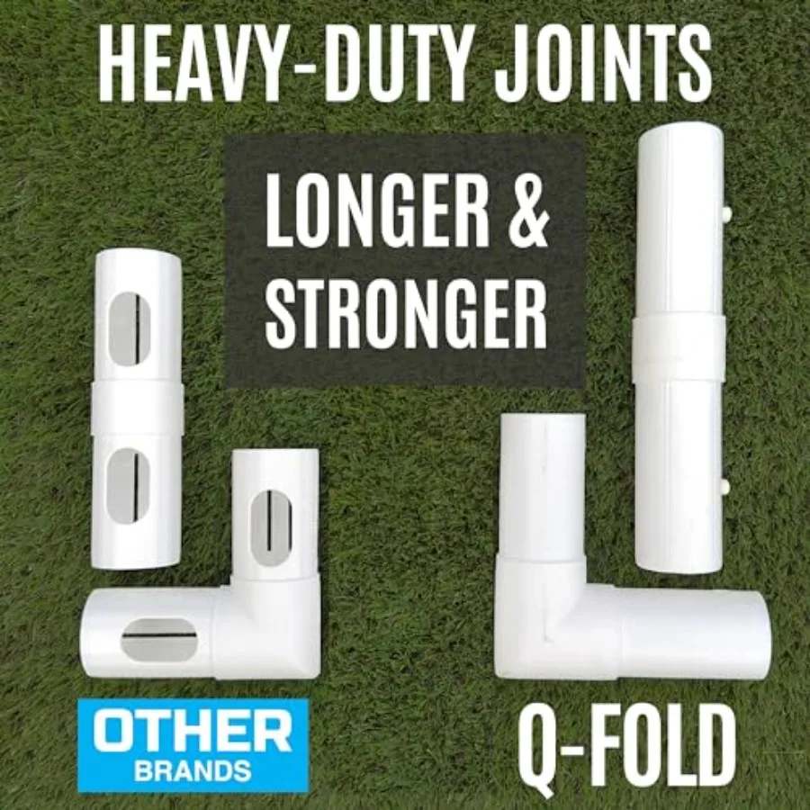 Portería de fútbol QuickPlay Q-Fold, diseño plegable de 30 segundos para una fácil instalación, red portátil para patio trasero, poste de portería resistente a la intemperie