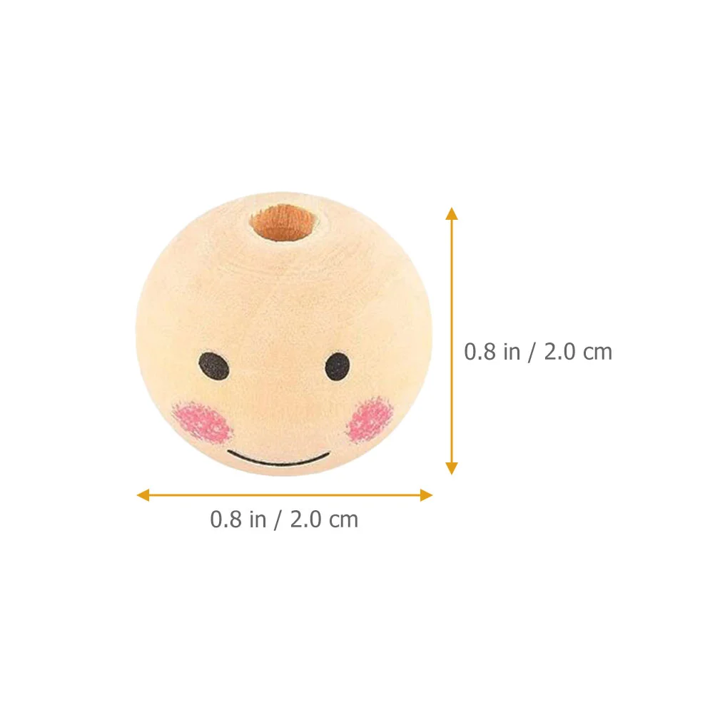 Sorriso Face Beads para Pulseiras DIY, Beading Spacer, Artesanato em Madeira com Buracos, Colar Infantil