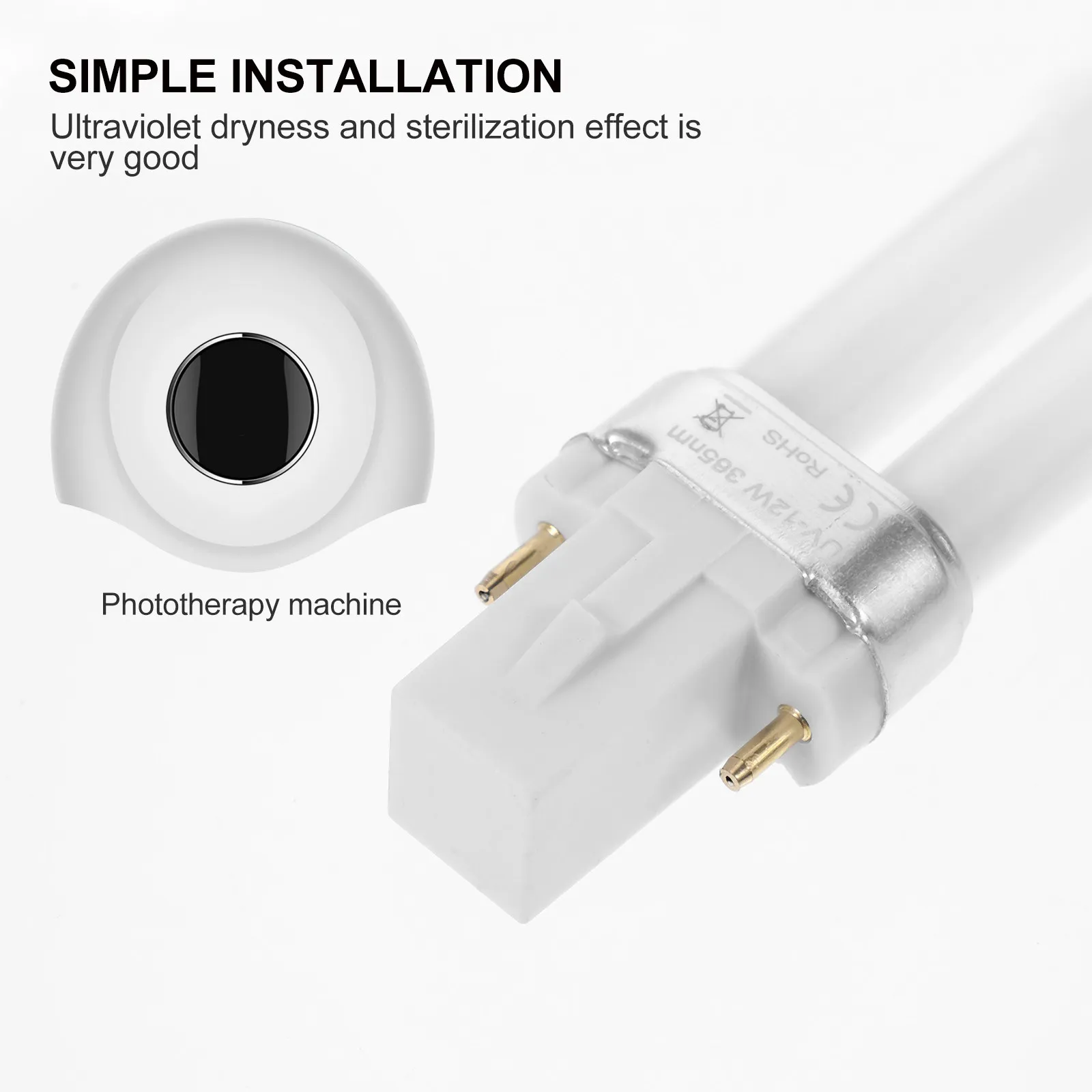 

Комплект из 4 УФ-ламп для ногтей 12 Вт, сменные трубки для сушки гель-лака, для блестящего маникюра, совместимые с модернизированными лампами 9 Вт