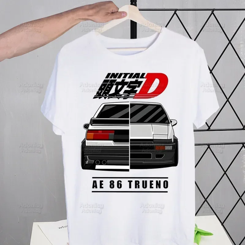 Initial D Drift Car Akagi RedSuns T-shirts Summer Anime AE86 Tshirt JDM Manga t shirts Short Sleeve Takumi Fujiwara Tops