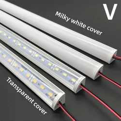 Bande LED en aluminium plate en forme de V, canal rigide pour éclairage intérieur, DC12V, 50cm, 20 pouces, SMD5730, 36 gibles, 1-30 pièces