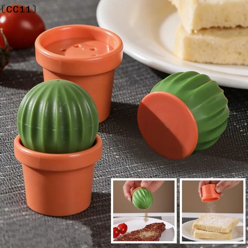 Creativity Cactus-shaped Seasoning Bottle With Lid Plastic Salt Jar Storage Container Kitchen Cooking Tool Spice Jars BBQ〔CC11〕