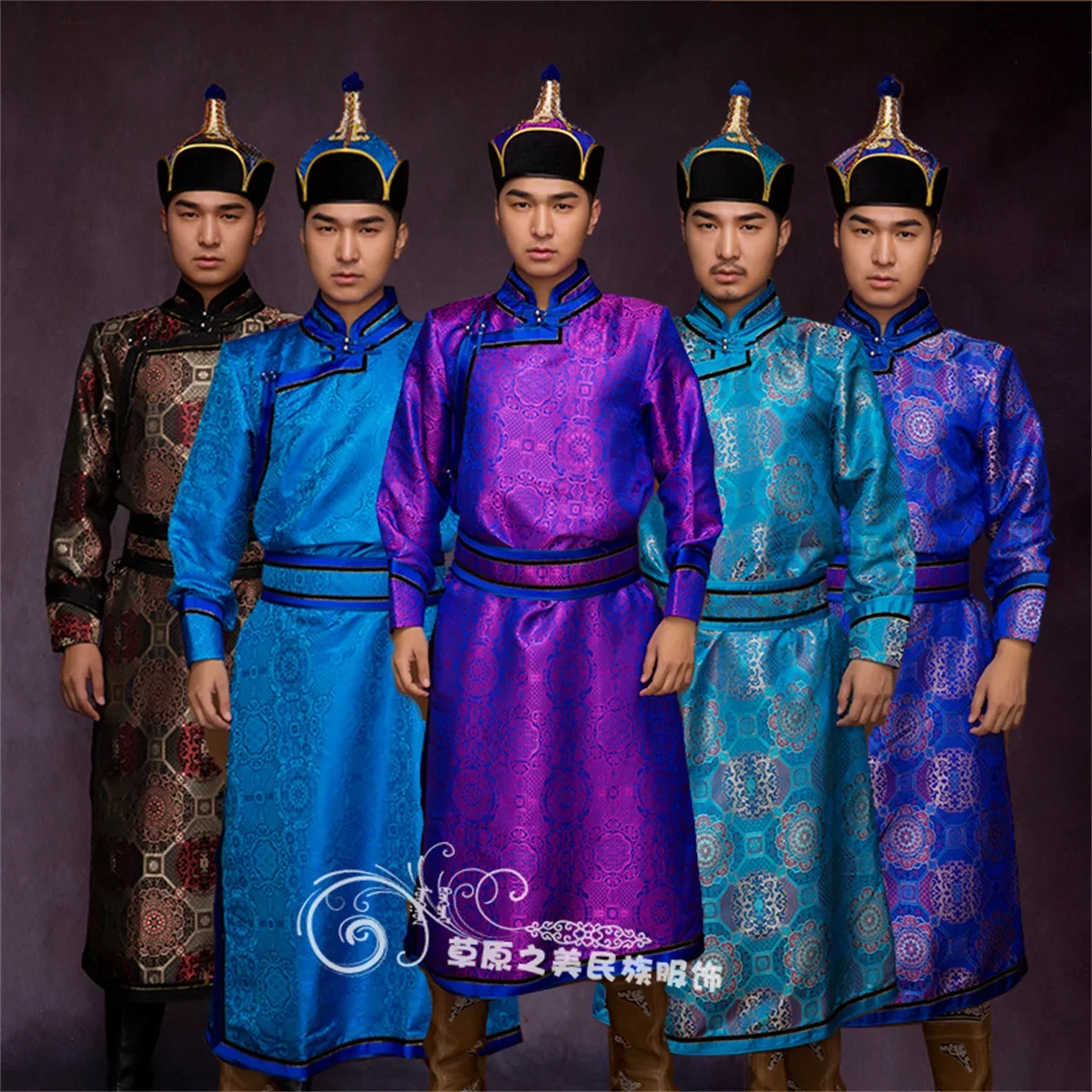 Mongolian Robe Men's Long Satin Mongolian Clothing Ethnic Minority Clothing Performance Dance Daily Life Clothing New Product