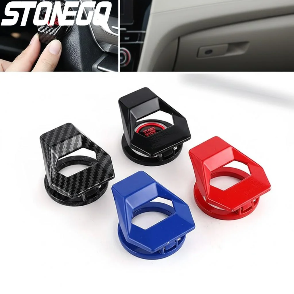 Keyless Entry System Push Button Start Engine Start Stop Switch Cover Interior Decor Accessory Universal Fit For Most Vehicles