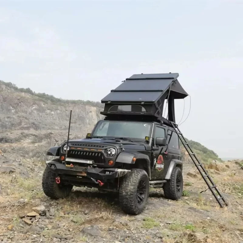 High Quality Factory Supply Lightweight Super Thin Aluminum Triangular Roof Top Tent Automatic Car Rooftop Tent for Truck