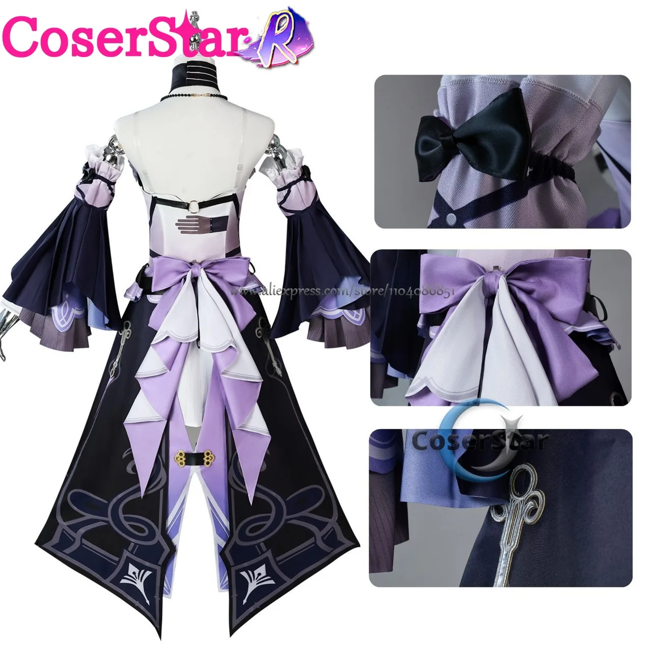 CoserStar-R juego Honkai Star Rail The Herta Cosplay disfraz vestido mujer Anime animación cómica traje de fiesta de Halloween peluca zapatos