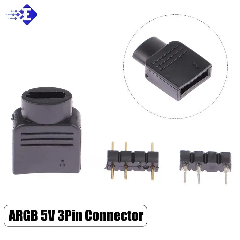 1Set ARGB 5V 3Pin Connector Adapter With Inner Core Plug Connector For Making ARGB Lamp Light Cable, Extension Cable