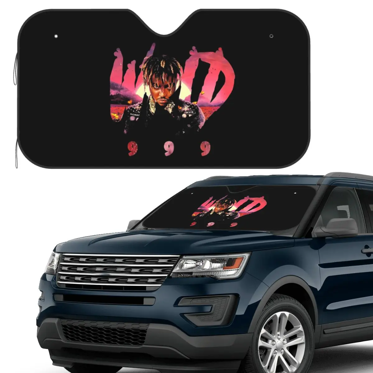 

Juice Wrld Streetwear Sunshade Windscreen Car Front Windshield Window Sun Visor Accessories Covers