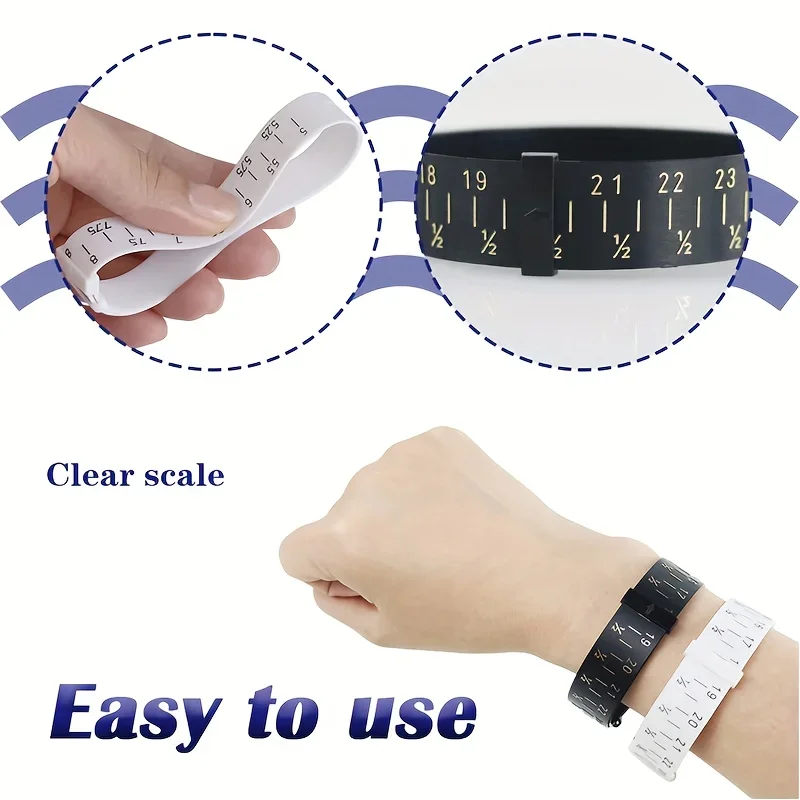 2pcs Ring and Bracelet Sizer Tool Set Reusable Accurate Finger and Bangle Size Measurer Gauge for Jewelry Making Gift