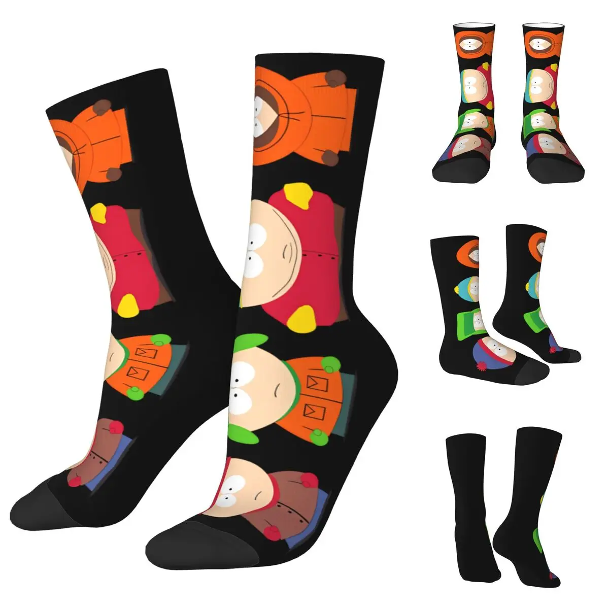 S-southpark Theme Breaking Park High elasticity polyester fiber cosy Unisex Windproof Happy 3D printing Socks