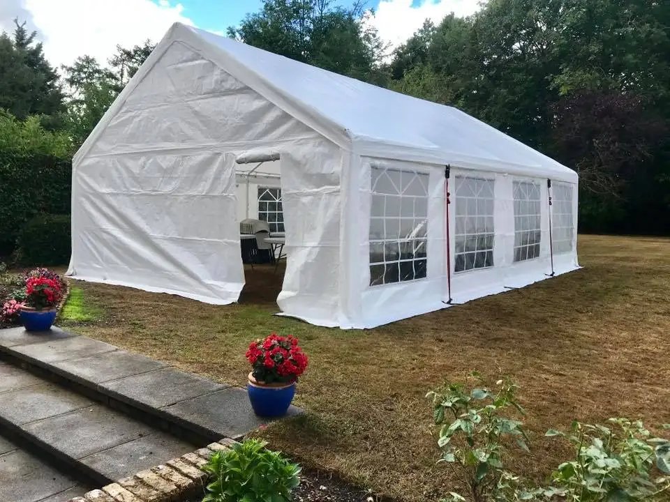 #￥Big Transparent White PE Wedding Party Outdoor Tents with Full Set of Sidewalls 4 X 8 m