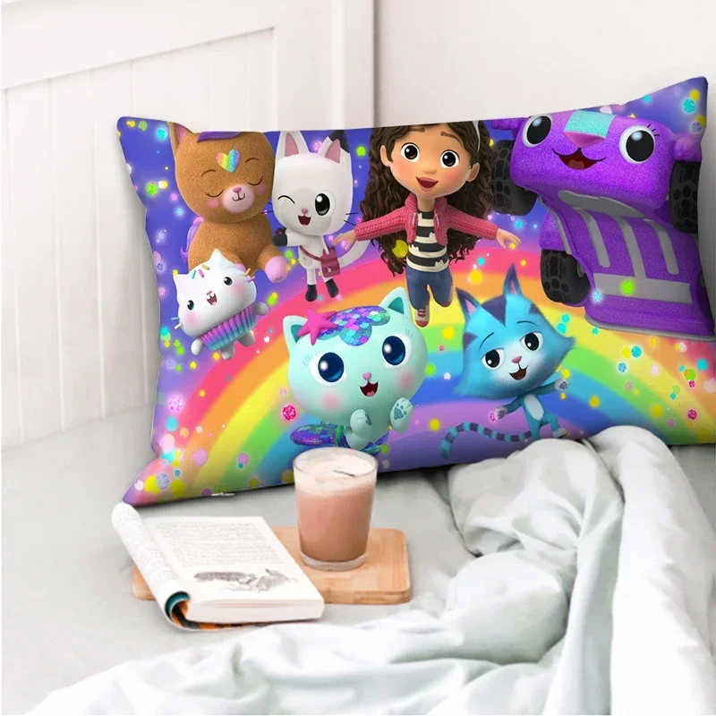 Gabby Dollhouses Rectangle Pillowslip Cartoon Plush Cushion Pillowcase Car Home Bedroom Decoration New Kids Birthday Cute Gifts