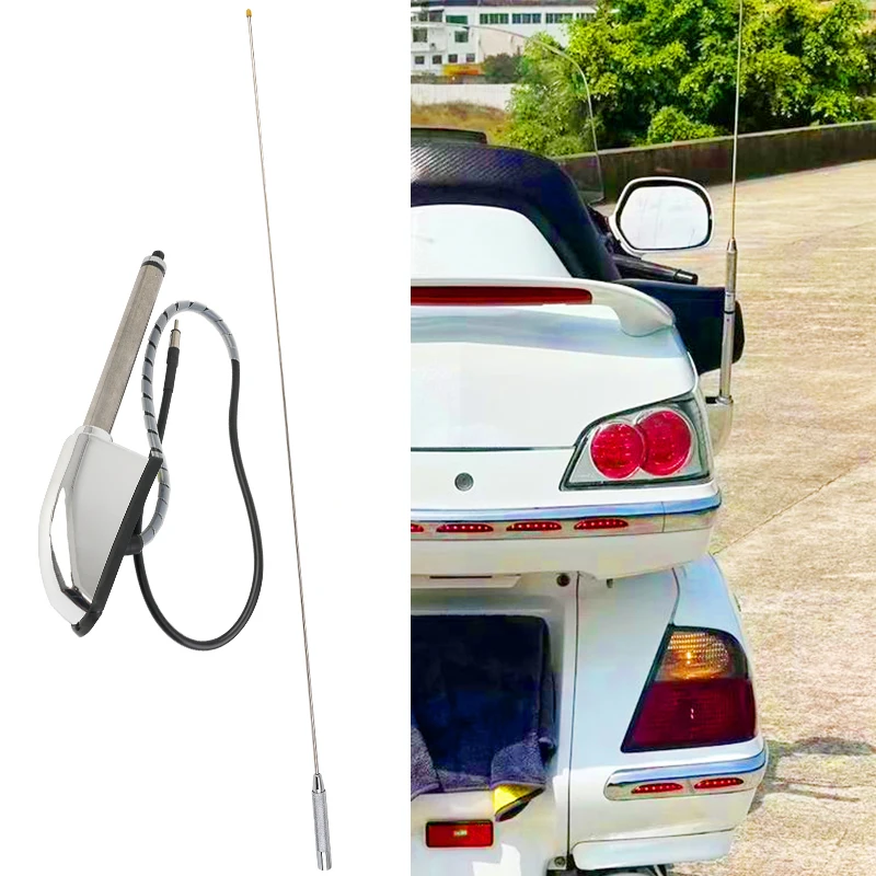 

Chrome Motorcycle Antenna for Honda Gold Wing GL1800 GL1500 2001-2014, Audio/Comfort/Navi Function Aftermarket Replacement