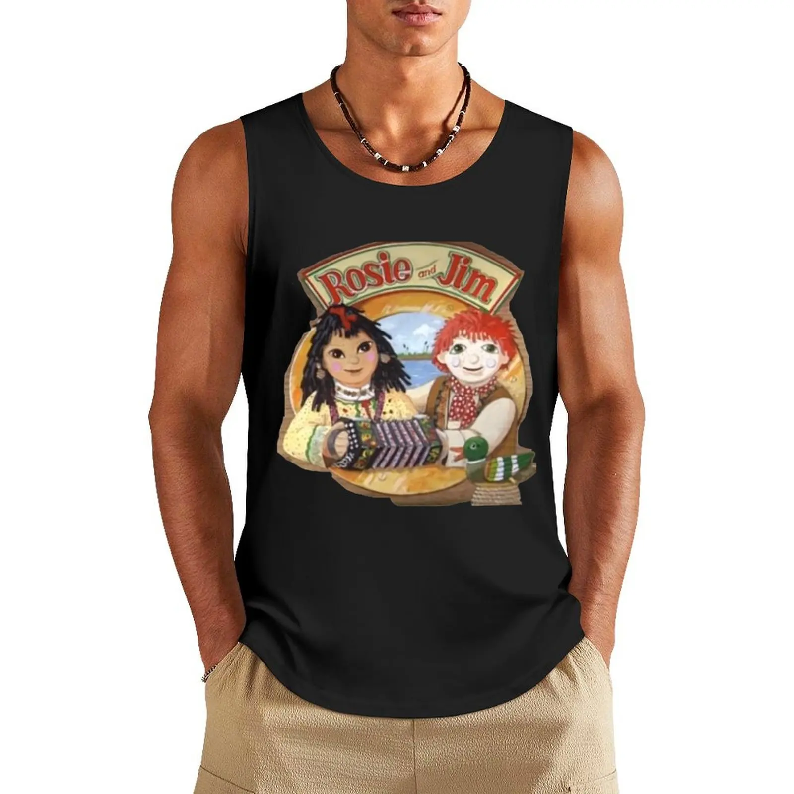 Rosie and Jim Vintage Childrens TV Tank Top men gym clothing Men's sports t-shirt gym t-shirts man Men's cotton t-shirt