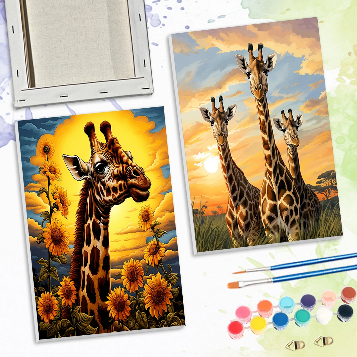 

SDOYUNO Paint By Numbers For Beginner giraffe Animals Diy Set 20x30cm ready Frame Gift On Canvas Oil Art Framed Wall Art Modern