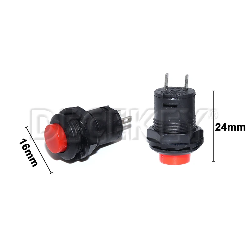 6PCS Self-Lock /Momentary Pushbutton Switches DS428 12mm OFF- ON Push Button Switch 3A /125VAC 1.5A/250VAC DS-428
