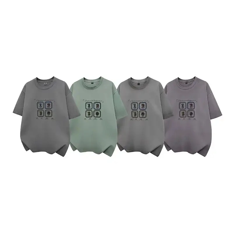 

2026 New Stylish Patterned Shirts For Men Summer Street Trend Versatile Casual T-Shirt Short Sleeve Elastic Round Neck Fashion S