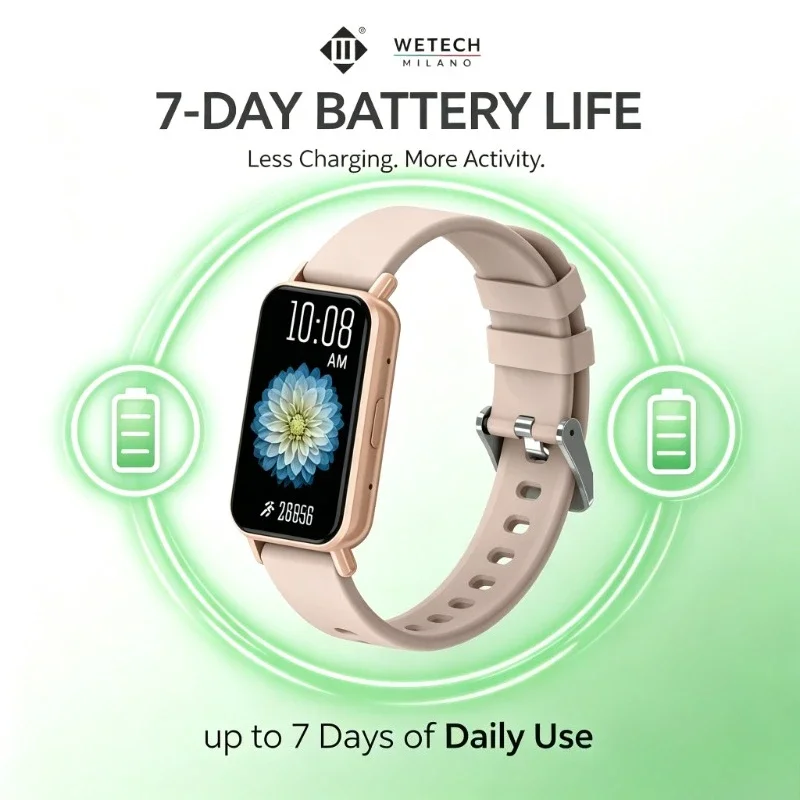Reloj Inteligente Wetech Wx10 Slim con Pantalla Táctil y Llamadas Bluetooth para Caminatas Matutinas en la Montaña y Registro de Datos de Fitness al Aire Libre Durante Todo el Día